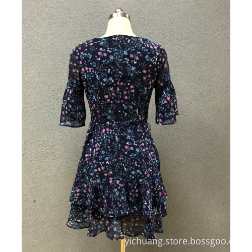 women`s print chiffon dress
